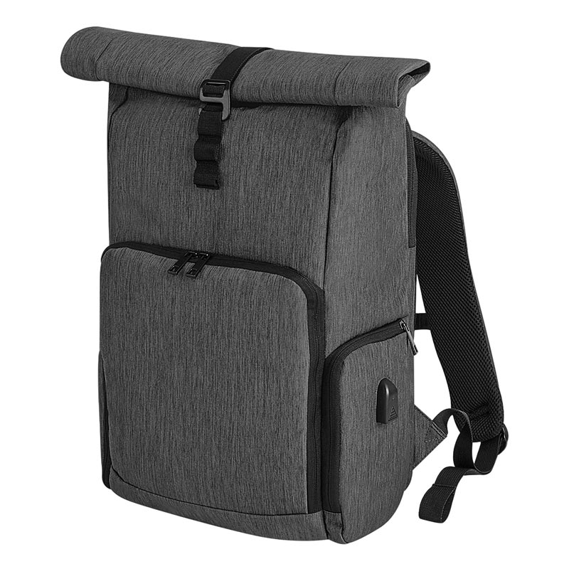 Q-Tech charge roll-top backpack - Black One Size